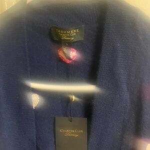 Charter Club Women's Navy Cashmere Cardigan